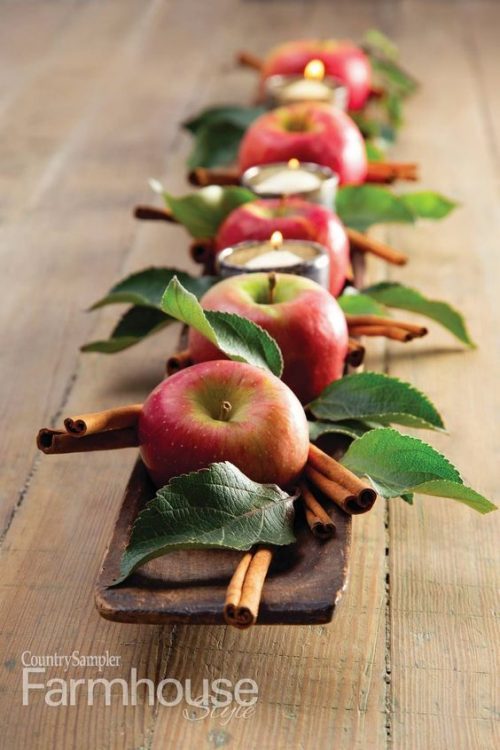 Apple & Cinnamon Stick Thanksgiving Table Centerpiece