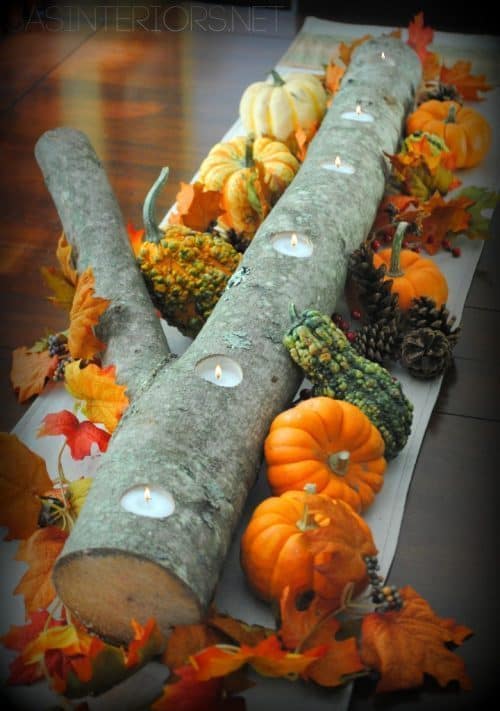 DIY Thanksgiving Centerpiece Ideas - DIY Candle Log