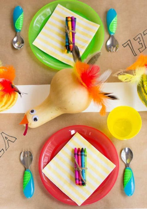 Thanksgiving KIds Table Decor Ideas and Place Settings