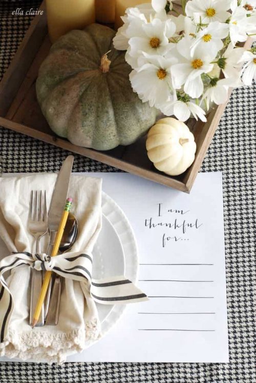 I'm Thankful for Placemate & Thanksgiving Table Setting Ideas 