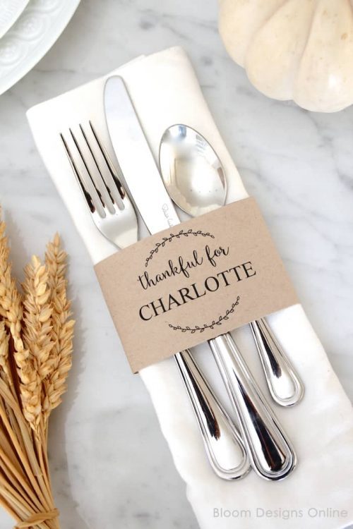 Printable Thanksgiving Napkin Rings You Can Personalize