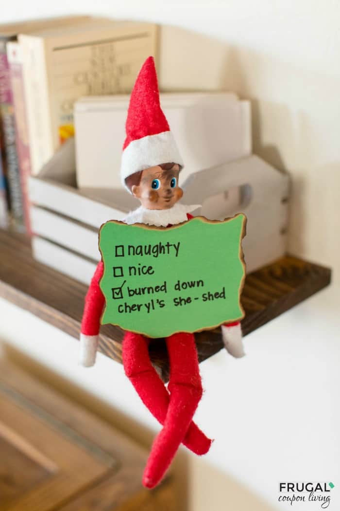 Elf on the Shelf Idea for Adults Cheryl's She Shed