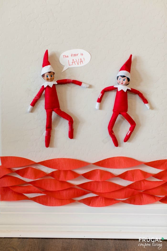 Floor is Lava Elf on the Shelf Idea