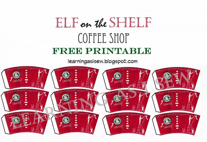 Miniature Elf on the Shelf Starbucks Coffee Cups Printable