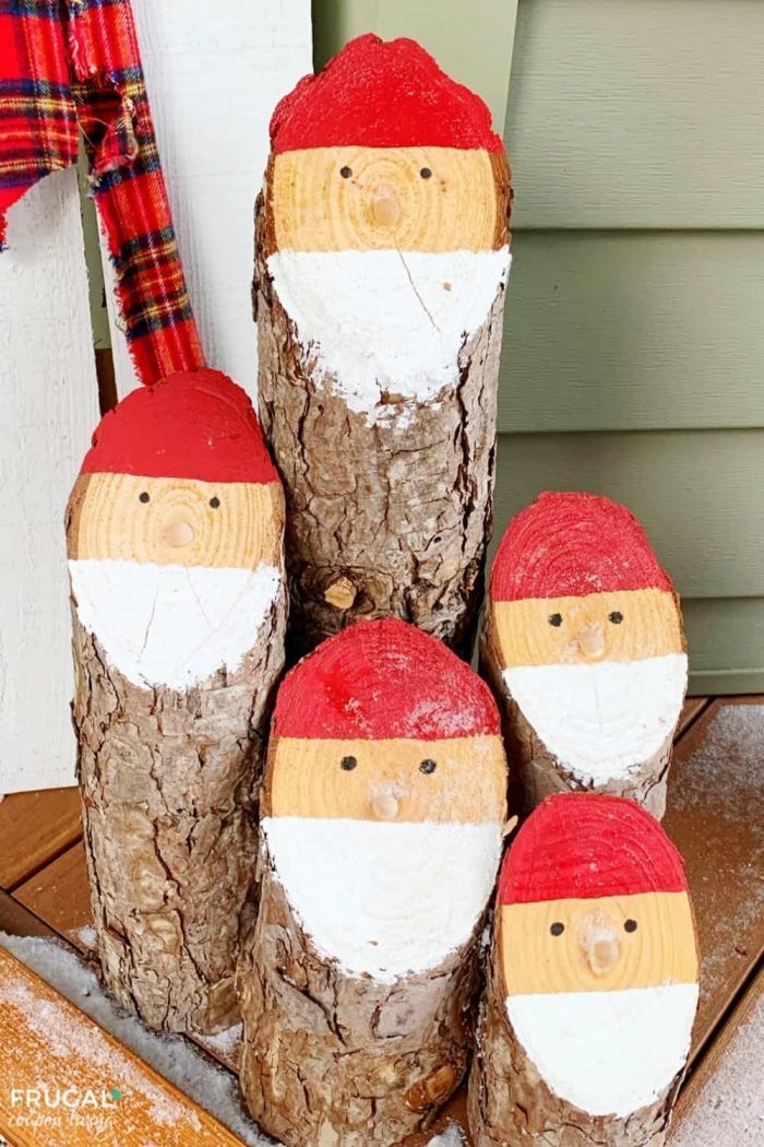 Rustic Santa Log Wooden Christmas Craft