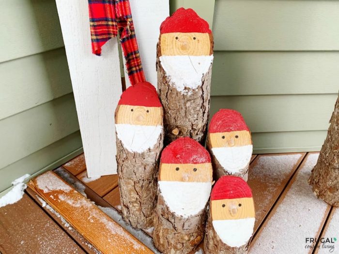 Rustic Christmas Decor Holiday Woodworking Project Santa Logs