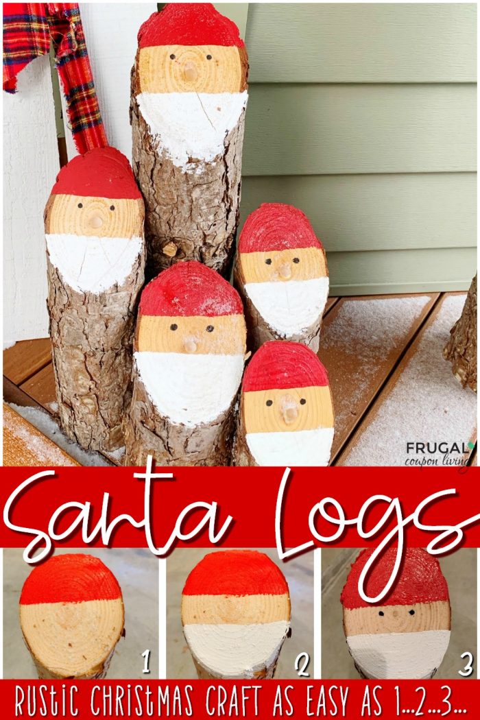 santa logs rustic Christmas crafts