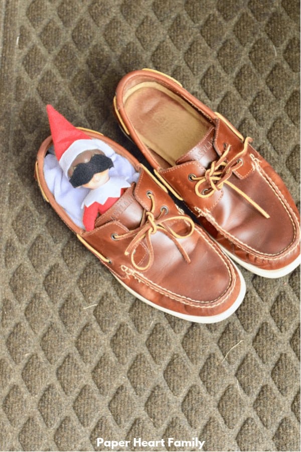 Elf on the Shelf Asleep in Shoes | Elf Preschool Ideas