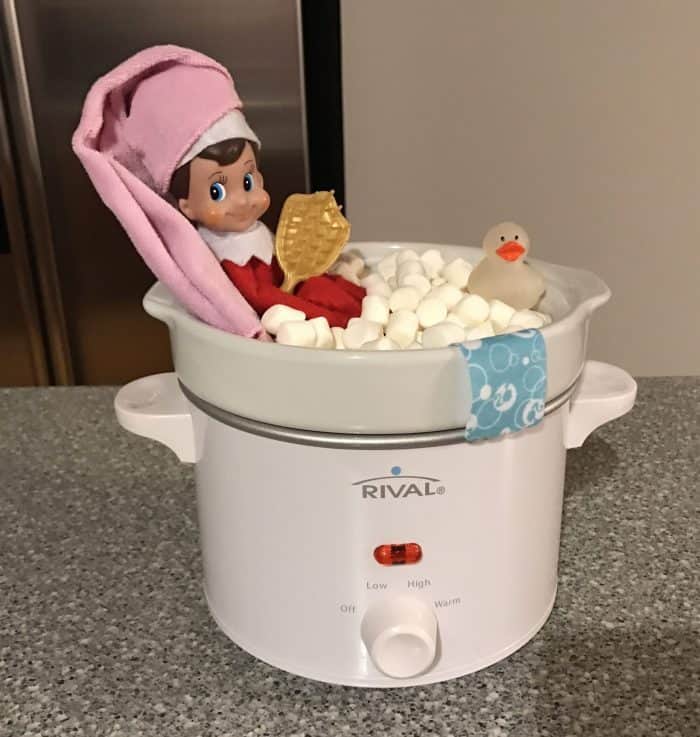 Elf on the Shelf Marshmallow Spa Bath + Marshmallow Ideas