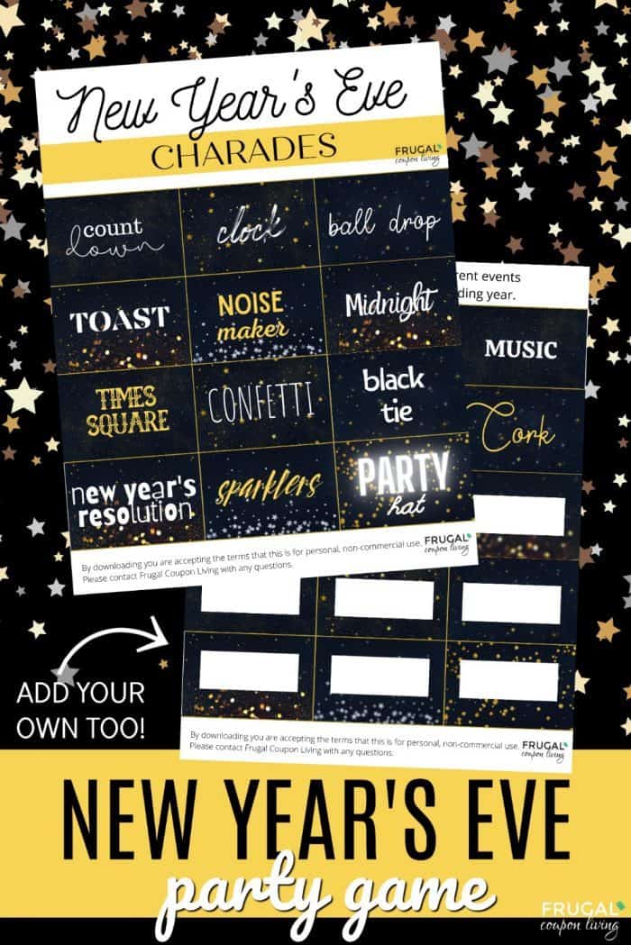 New Year's Eve Charades Printable & Rules