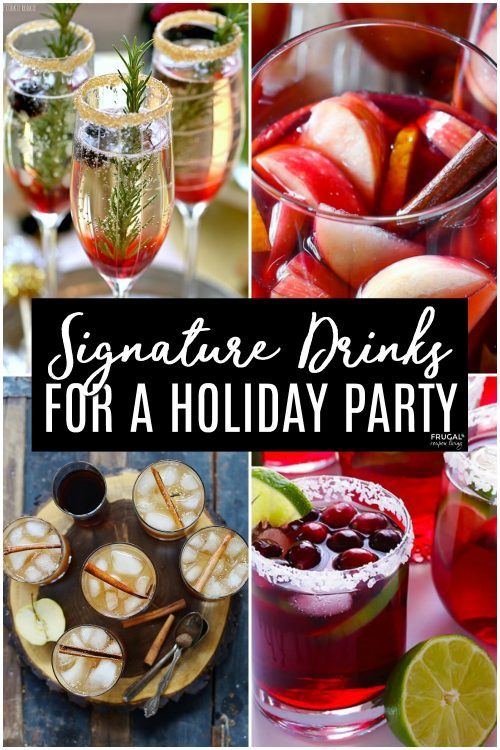 winter signature drinks for a holiday party