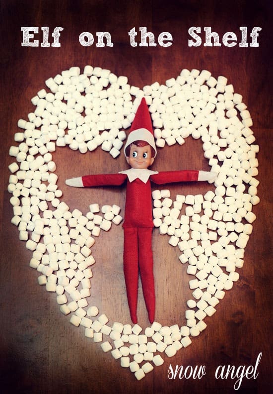 Elf on the Shelf Marshmallow Snow Angel + Elf Marshmallow Ideas