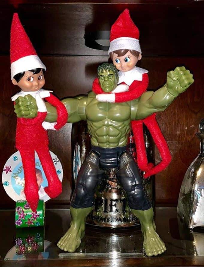 Two Elf Dolls with Hulk | Elf on a Shelf Ideas for Two