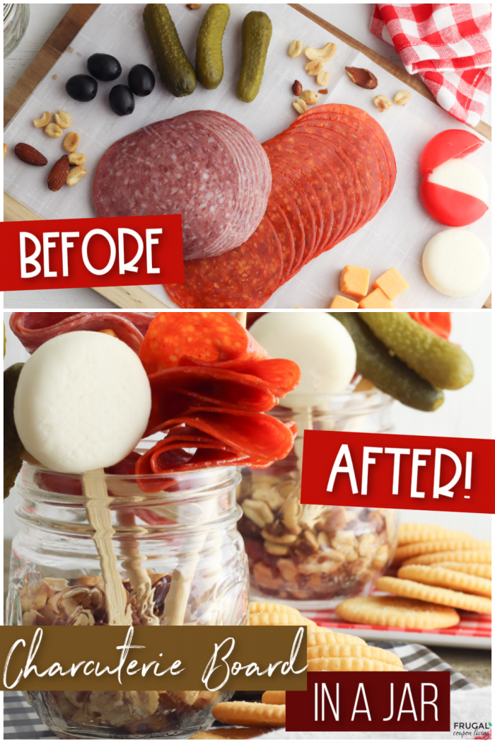 Super Simple Charcuterie Board Meat & Cheese Snacks in a Jar