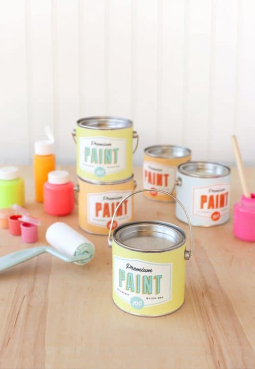 Paint Can Art Party Favors with Free Printable