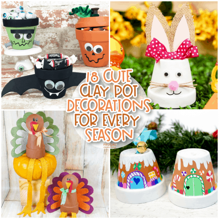 Cute Clay Pot Crafts Ideas for Every Season - Christmas, Easter, Halloween, Thanksgiving & More