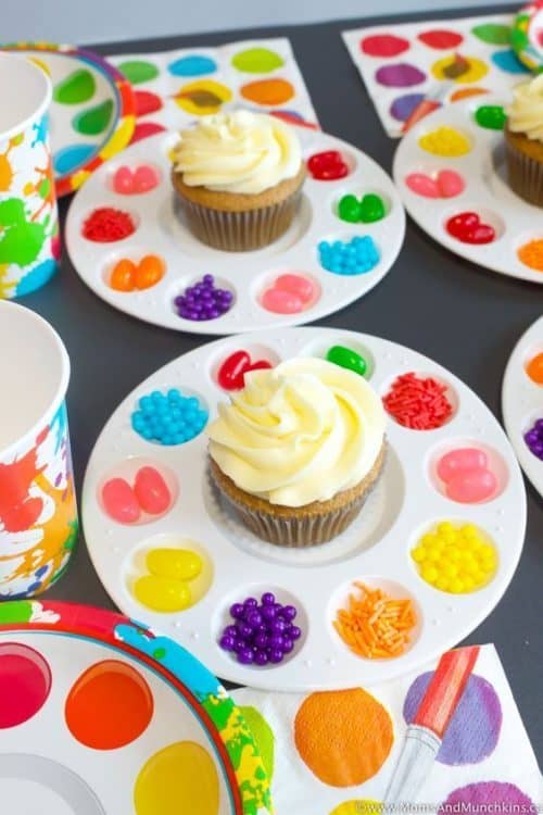 Art Birthday Party Food & Ideas | Art Party Cupcake Palette