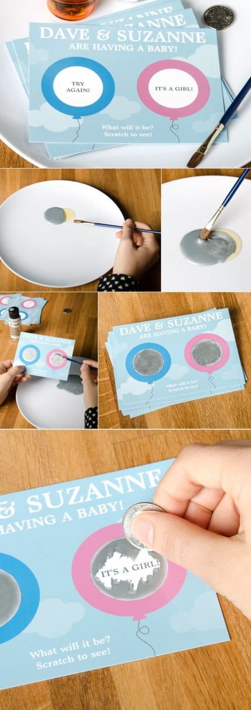 DIY Gender Reveal Scratch Craft