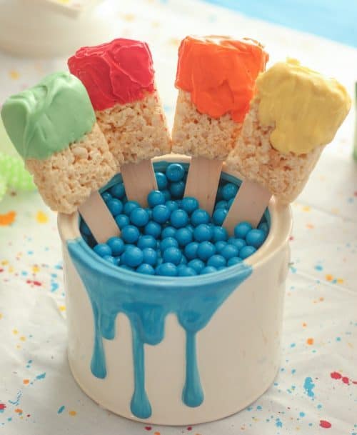 Art Birthday Party Ideas | Rice Krispies Paint Brushes