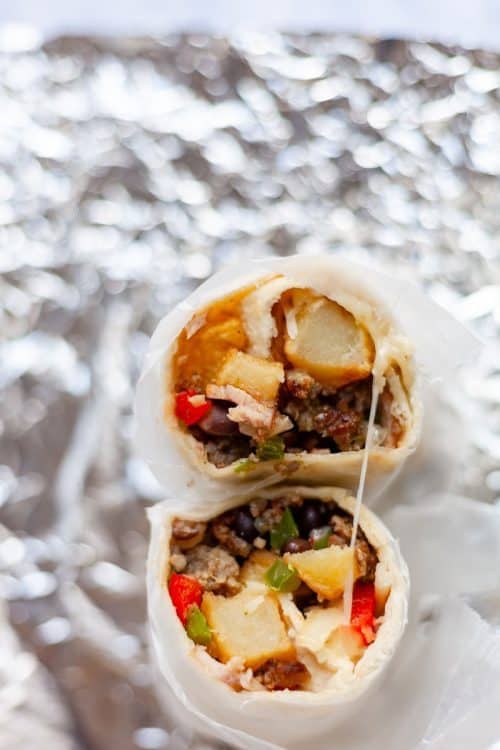 Easy Breakfast Items | Southwest Egg-Free Breakfast Burritos