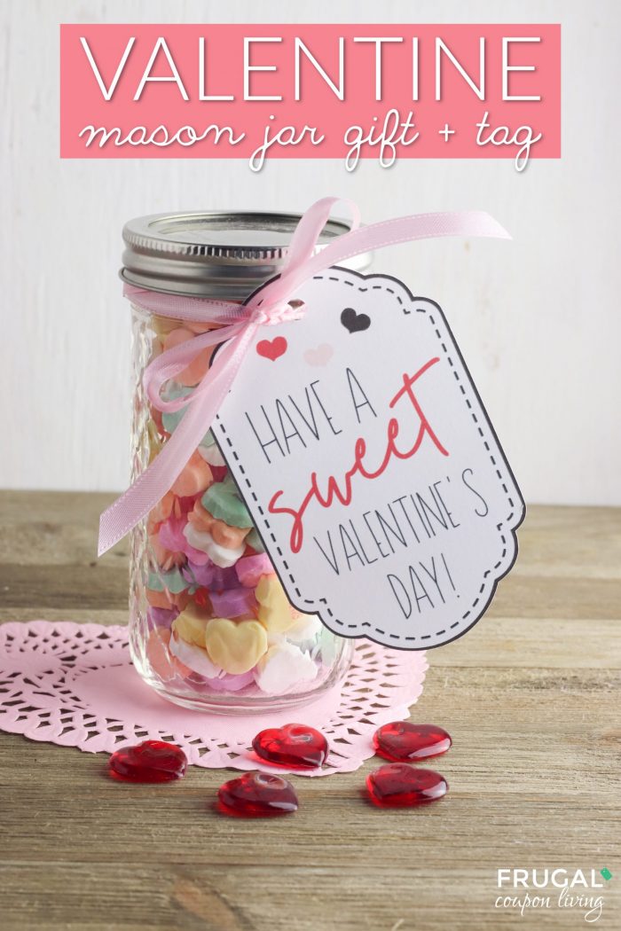 Mason Jar Valentines with Valentine Gift Tag & Valentine Cricut Ideas