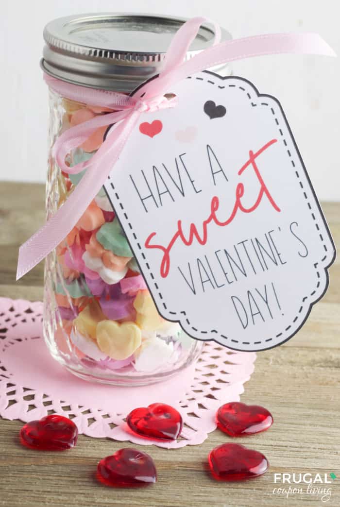 Mason Jar Valentines with Valentine Gift Tags