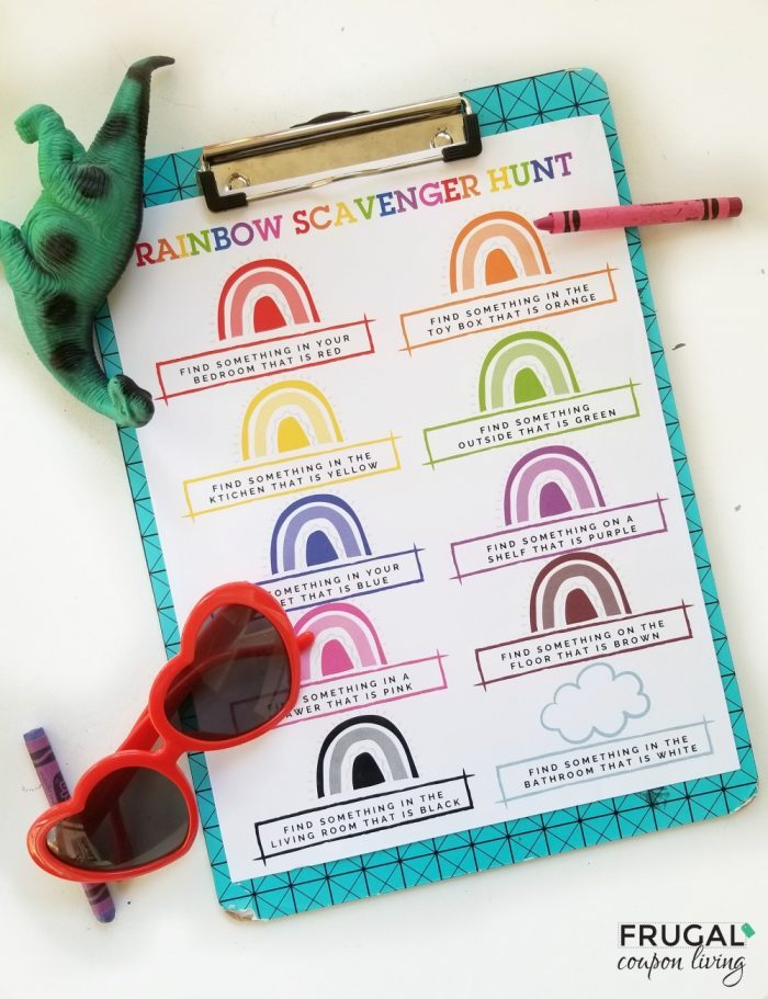 Rainbow Scavenger Hunt to Teach Toddlers Their Colors