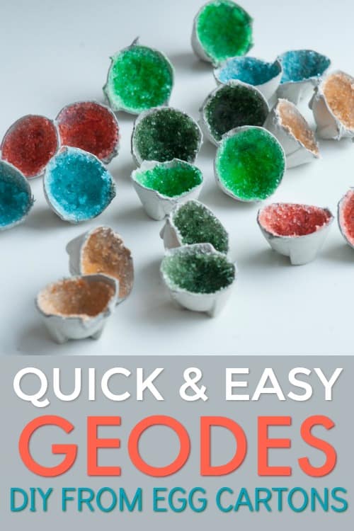 DIY Egg Carton Geodes Craft + Gem Rock Party Ideas