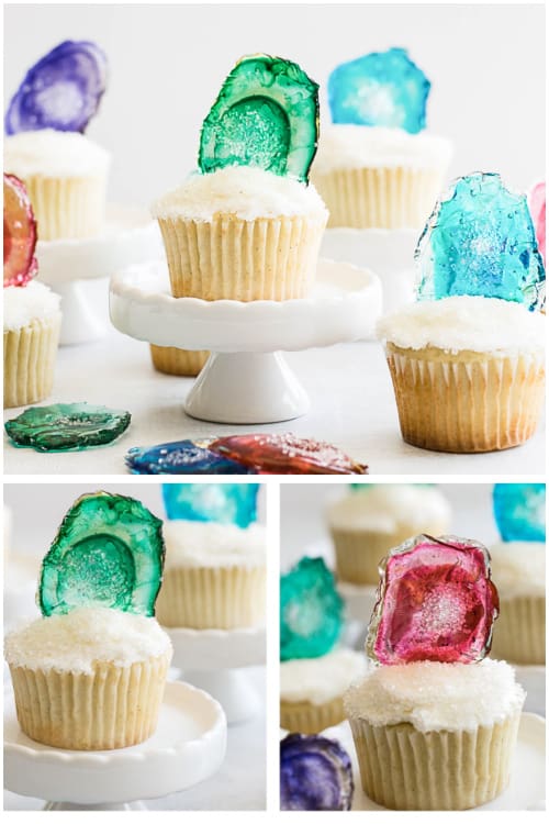 Candy Agate Cupcake Toppers + Rockin' Gem Rock Party Ideas