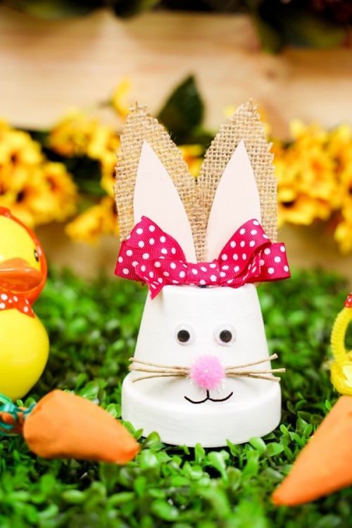 Easter Bunny Clay Pot Decor + Terracotta Pot Crafts