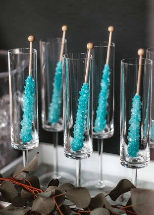 Mocktails with Rock Candy Sticks - Rocking Rock Party Ideas