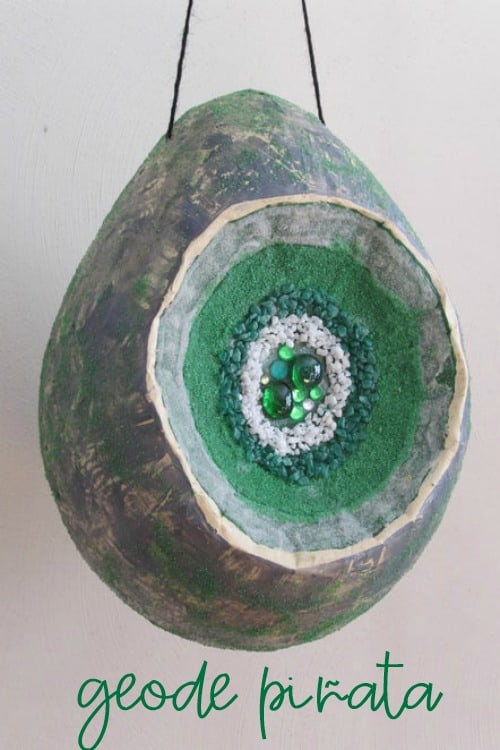 Rocking Good Time Rock Party Ideas | Green Agate Geode Pinata