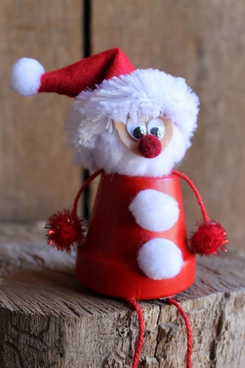 Santa Clay Pot Decoration Ideas for Christmas