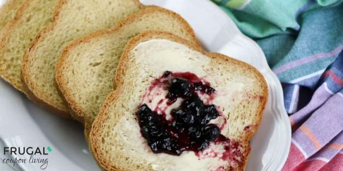 Bread with butter and jelly