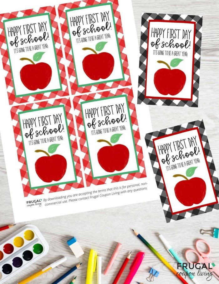 happy first day of school gift tag for teachers