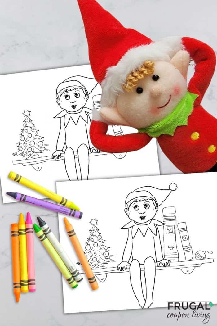 Elf on the Shelf Colouring Pages