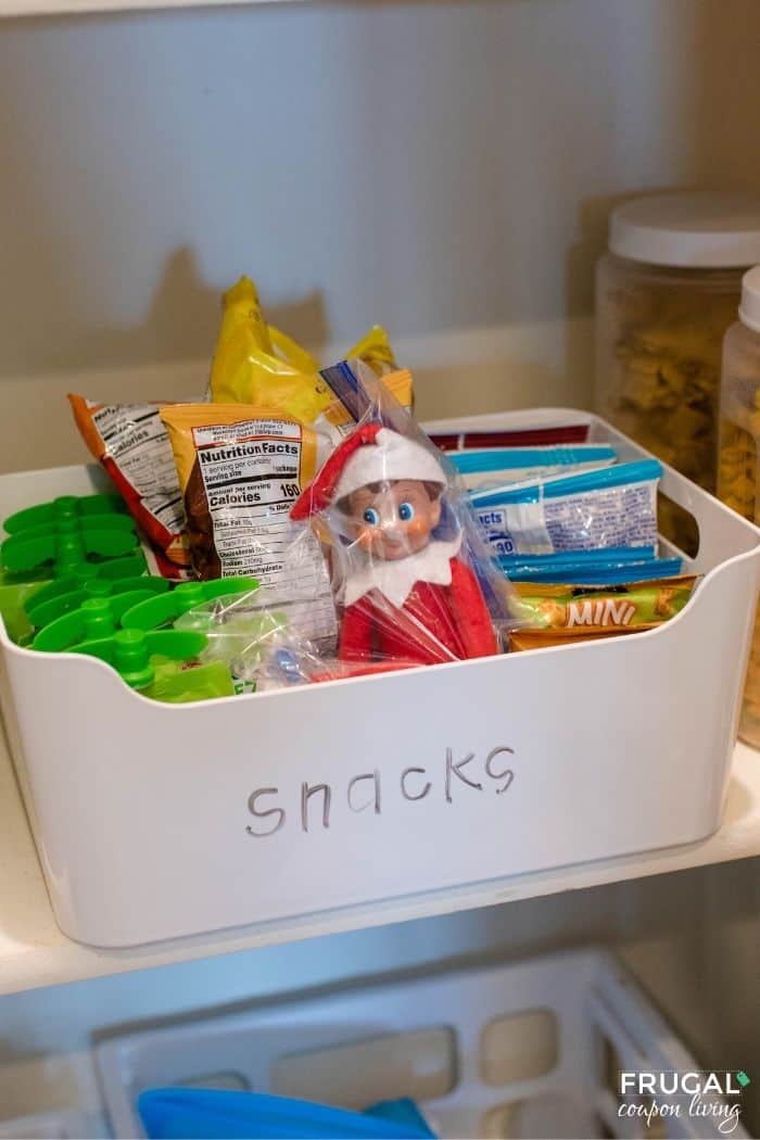 Elf on the Shelf in the Snacks