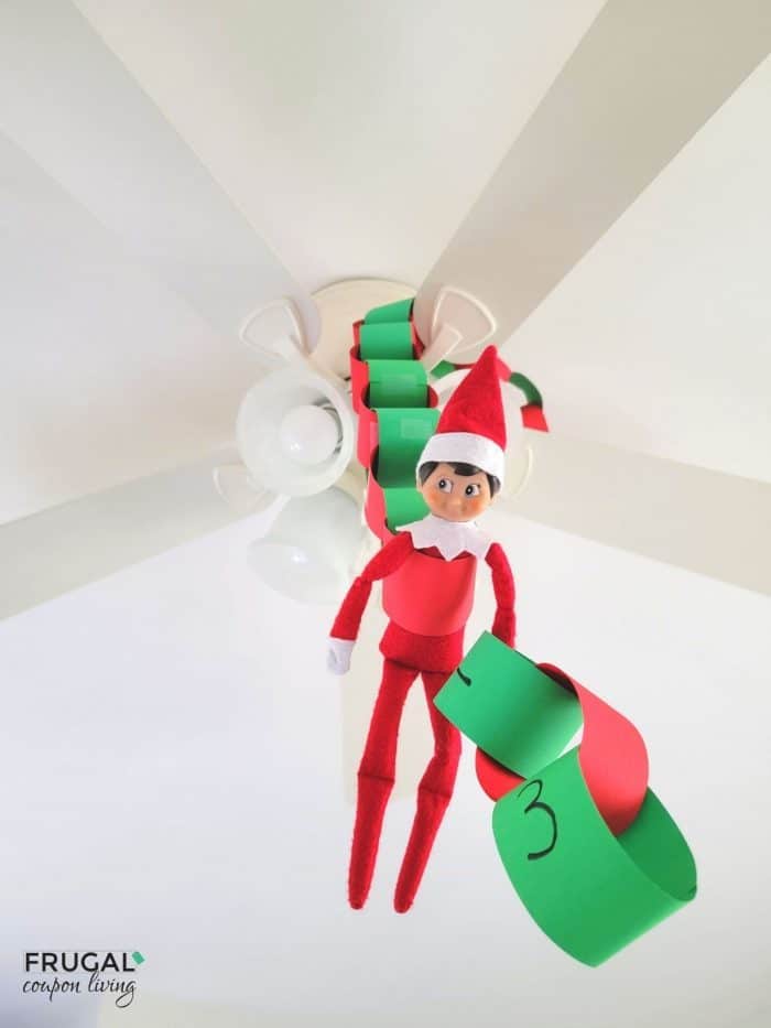 elf on the shelf ceiling fan countdown to christmas