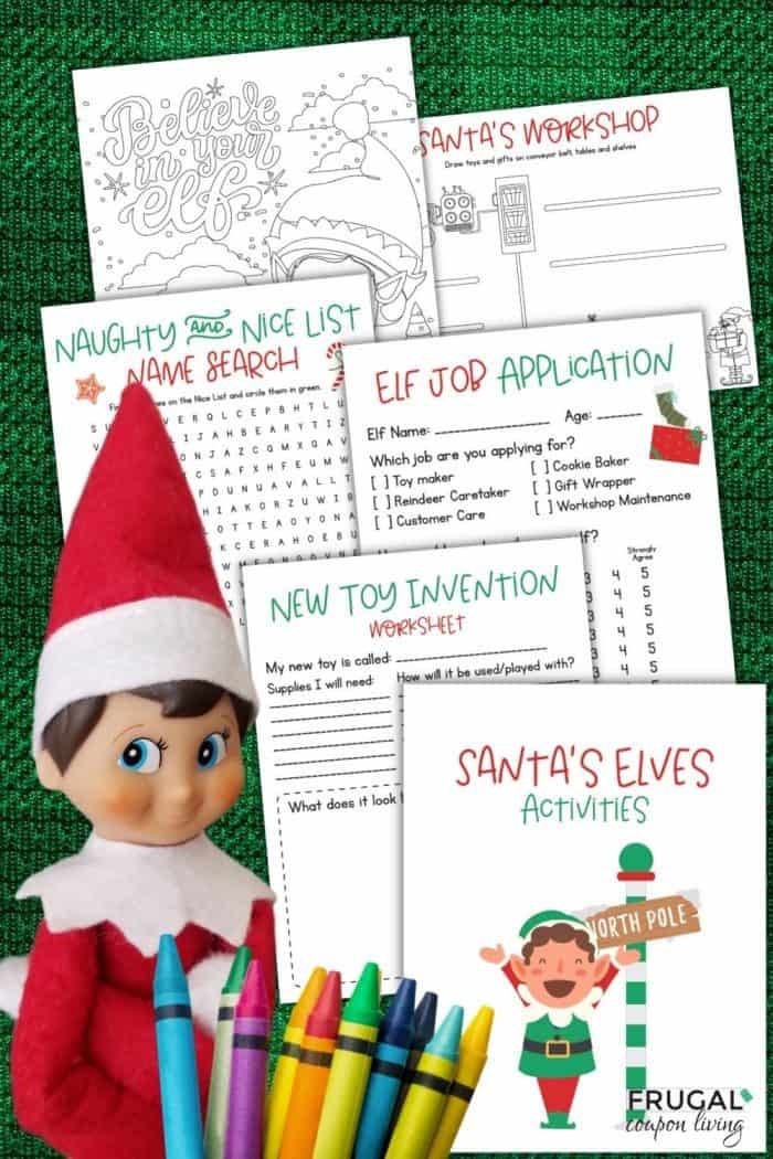 Elf on the Shelf printable activity pages