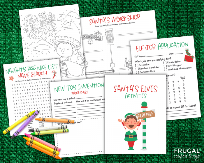 Elf on the Shelf printable activity pages