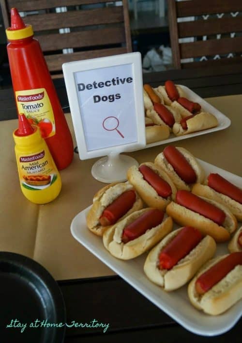 Detective Dogs Party Food for Spy Party