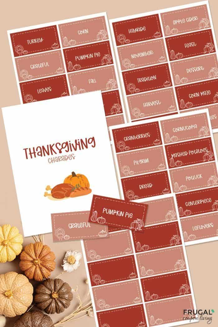 free thanksgiving charades cards printable