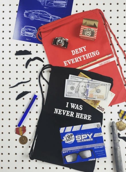 spy party favor DIY mission kit