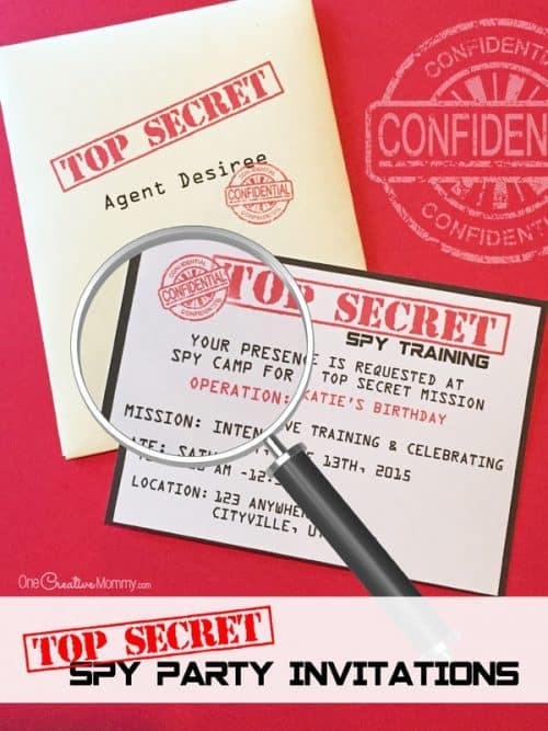 Spy Party Invitations