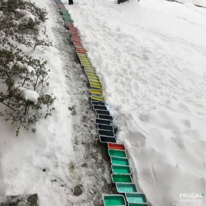 DIY Snow Bricks with Food Coloring