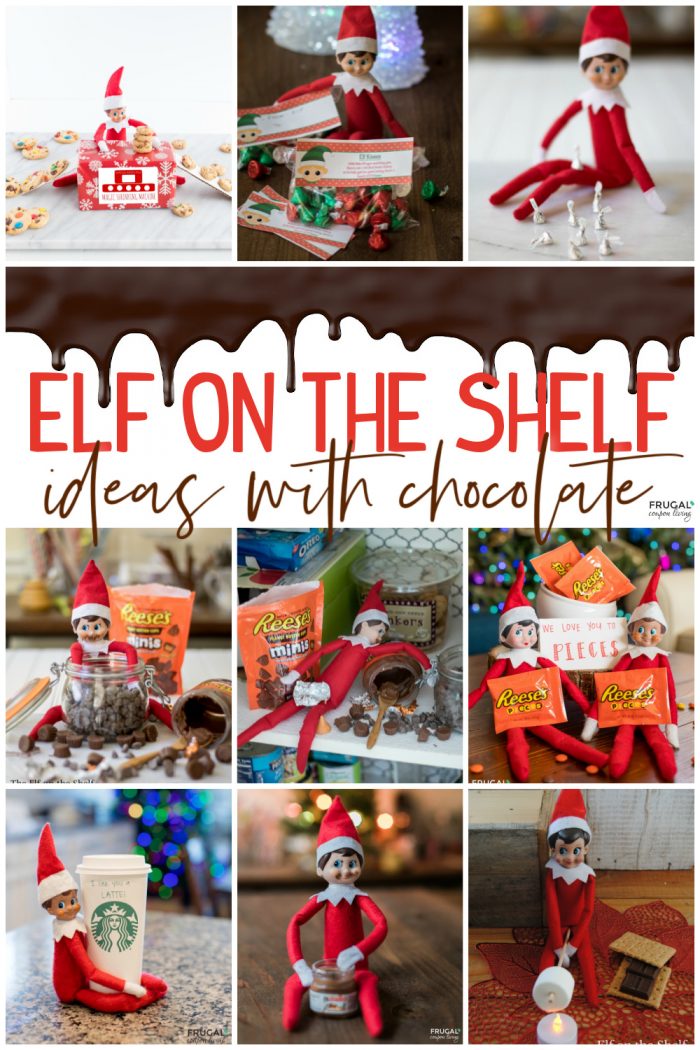 Elf on the shelf ideas with chocolate