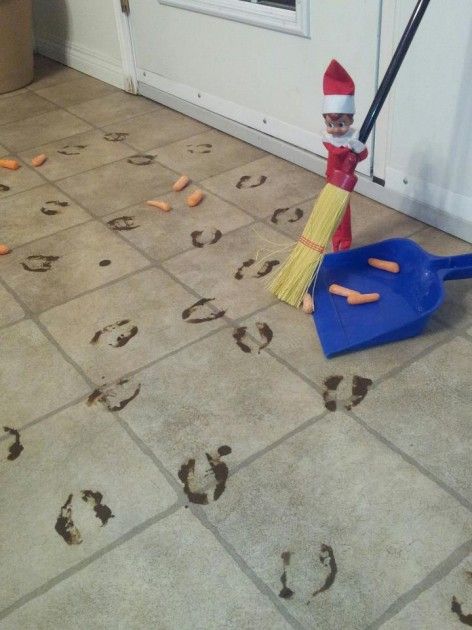 Messy Elf on the Shelf Reindeer Footprints