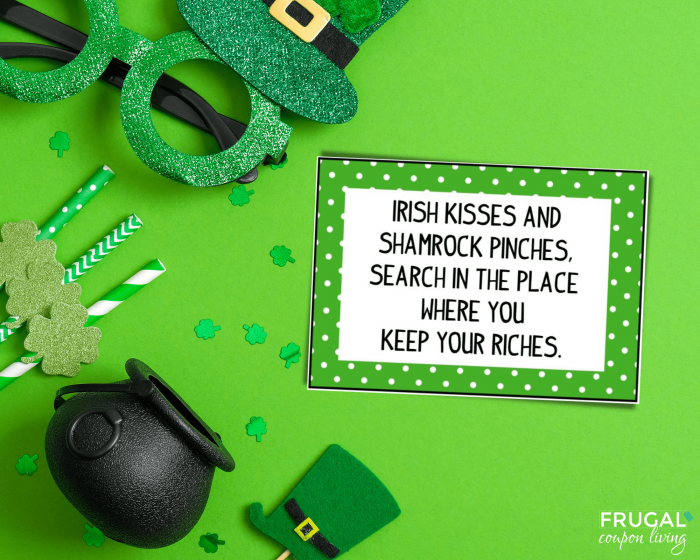 St. Patrick's Day Treasure Hunt Clues