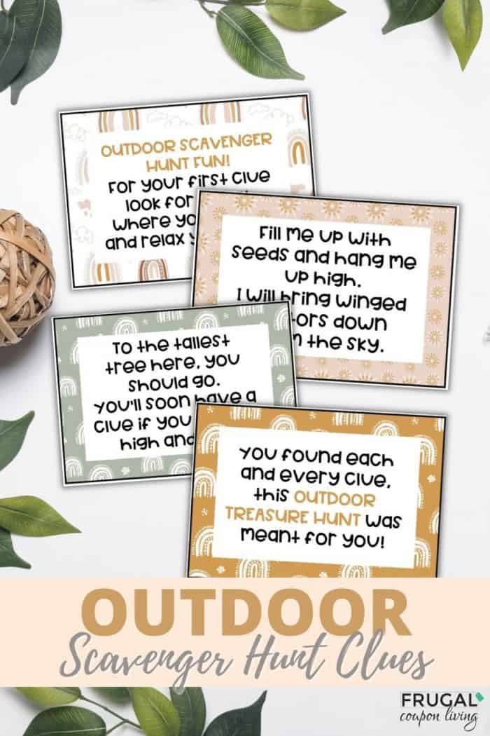 Outside Scavenger Hunt Clues for Kids