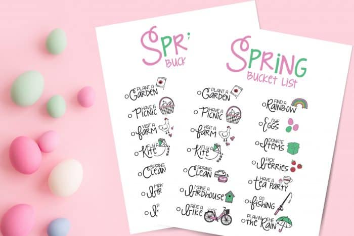 Spring Activities Bucket List Printable